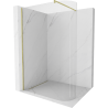 Mexen Kioto paroi de douche arrondie Walk-in 90 x 200 cm, transparente 8 mm, dorée brossée - 800-090-101-55-06