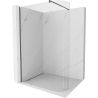 Paroi de douche Mexen Kioto arrondie Walk-in 150 x 200 cm, transparente 8 mm, gris fusil brossé - 800-150-101-66-06