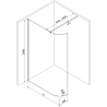Paroi de douche Mexen Kioto arrondie Walk-in 150 x 200 cm, transparente 8 mm, gris fusil brossé - 800-150-101-66-06
