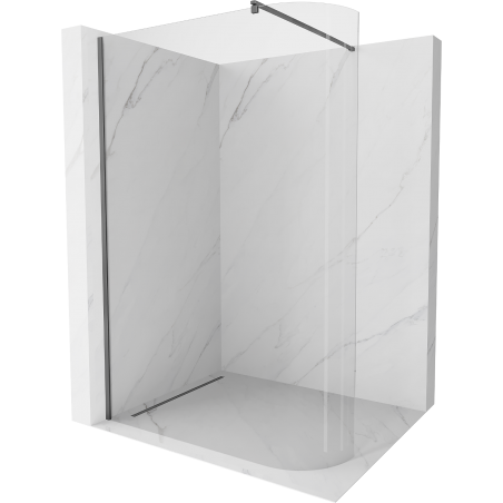 Mexen Kioto-R Paroi de douche arrondie Walk-in 100 x 200 cm, transparent 8 mm, gun metal - 800-100-101-95-06