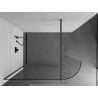 Mexen Kioto-R Paroi de douche arrondie Walk-in 100 x 200 cm, transparent 8 mm, gun metal - 800-100-101-95-06