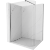 Mexen Kioto paroi de douche arrondie Walk-in 140 x 200 cm, verre transparent 8 mm, gun metal - 800-140-101-95-06