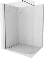 Mexen Kioto-R paroi de douche arrondie Walk-in 140 x 200 cm, transparent 8 mm, métal canon - 800-140-101-95-06