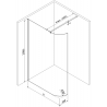 Mexen Kioto paroi de douche arrondie Walk-in 120 x 200 cm, verre transparent 8 mm, laiton brossé - 800-120-101-65-06
