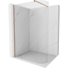 Mexen Kioto paroi de douche arrondie Walk-in 120 x 200 cm, verre transparent 8 mm, laiton brossé - 800-120-101-65-06