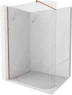 Mexen Kioto-R Paroi de douche arrondie Walk-in 130 x 200 cm, transparente 8 mm, cuivre brossé - 800-130-101-65-06