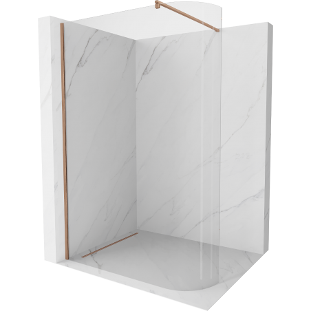 Mexen Kioto-R paroi de douche arrondie Walk-in 150 x 200 cm, transparent 8 mm, cuivre brossé - 800-150-101-65-06