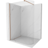 Mexen Kioto-R paroi de douche arrondie Walk-in 150 x 200 cm, transparent 8 mm, cuivre brossé - 800-150-101-65-06