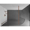Mexen Kioto-R paroi de douche arrondie Walk-in 150 x 200 cm, transparent 8 mm, cuivre brossé - 800-150-101-65-06