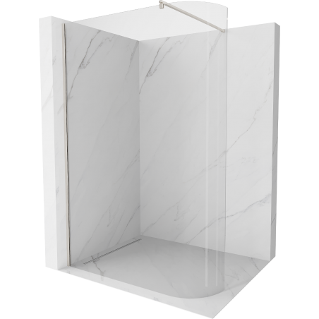 Mexen Kioto paroi de douche arrondie Walk-in 100 x 200 cm, transparent 8 mm, nickel brossé - 800-100-101-97-06