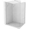 Paroi de douche Mexen Kioto arrondie Walk-in 130 x 200 cm, transparente 8 mm, nickel brossé - 800-130-101-97-06