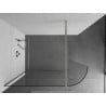 Paroi de douche Mexen Kioto arrondie Walk-in 130 x 200 cm, transparente 8 mm, nickel brossé - 800-130-101-97-06