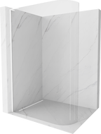 Mexen Kioto-R L paroi de douche arrondie Walk-in 90 x 200 cm, transparent, blanc - 800-090-103-20-06