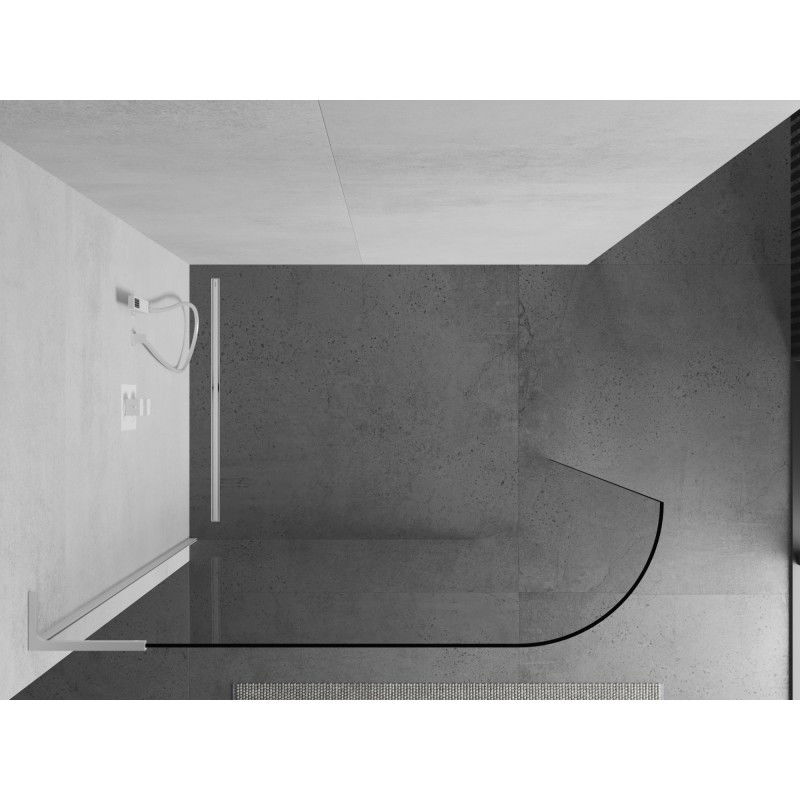 Mexen Kioto-R L Paroi de douche à écran arrondi Walk-in 120 x 200 cm, transparent, blanc - 800-120-103-20-06