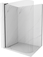 Mexen Kioto-R L paroi de douche arrondie Walk-in 80 x 200 cm, transparent, noire - 800-080-103-70-06