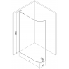 Mexen Kioto L paroi de douche arrondie Walk-in 100 x 200 cm, transparent, gris foncé brossé - 800-100-103-66-06