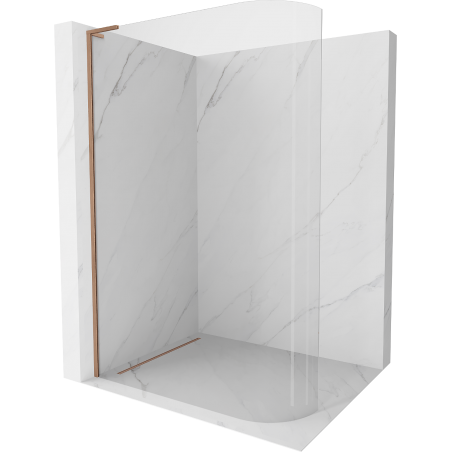 Mexen Kioto L paroi de douche arrondie Walk-in 100 x 200 cm, transparent, laiton brossé - 800-100-103-65-06