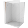 Mexen Kioto L paroi de douche arrondie Walk-in 100 x 200 cm, transparent, laiton brossé - 800-100-103-65-06
