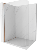 Mexen Kioto L paroi de douche arrondie Walk-in 120 x 200 cm, transparente, cuivre brossé - 800-120-103-65-06