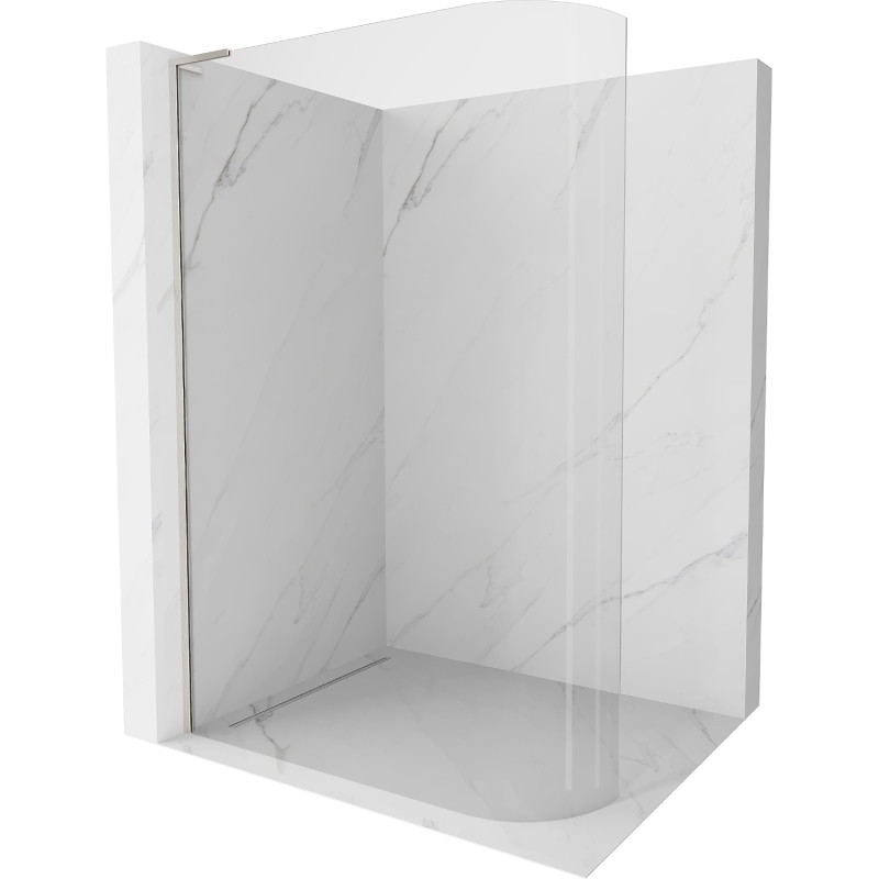 Mexen Kioto-R L paroi de douche ronde Walk-in 100 x 200 cm, transparent, nickel brossé - 800-100-103-97-06