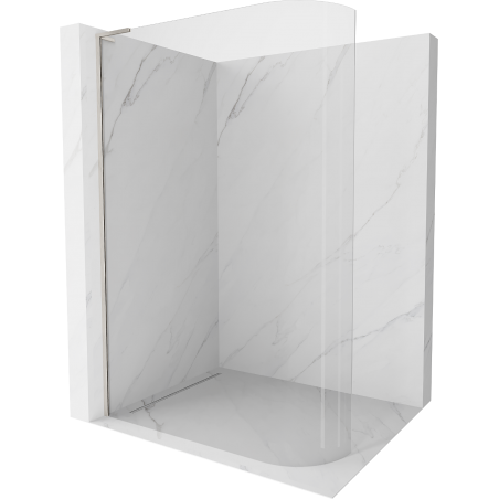 Mexen Kioto L paroi de douche arrondie Walk-in 100 x 200 cm, transparent, nickel brossé - 800-100-103-97-06