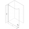 Mexen Kioto L paroi de douche arrondie Walk-in 120 x 200 cm, transparent, nickel brossé - 800-120-103-97-06