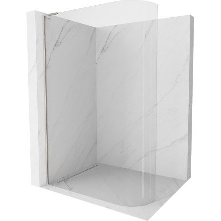 Mexen Kioto L paroi de douche arrondie Walk-in 120 x 200 cm, transparent, nickel brossé - 800-120-103-97-06