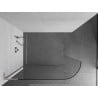 Mexen Kioto L paroi de douche arrondie Walk-in 120 x 200 cm, transparent, nickel brossé - 800-120-103-97-06