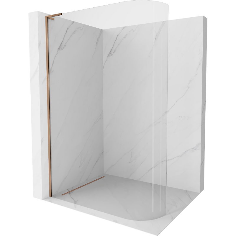 Mexen Kioto L paroi de douche arrondie Walk-in 80 x 200 cm, transparent, or rose - 800-080-103-60-06