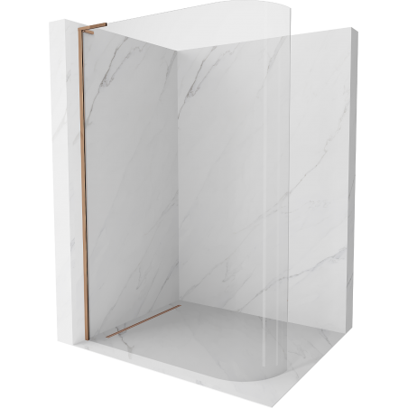 Mexen Kioto L paroi de douche arrondie Walk-in 80 x 200 cm, transparent, or rose - 800-080-103-60-06