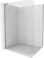 Mexen Kioto L paroi de douche arrondie Walk-in 100 x 200 cm, transparent, or rose - 800-100-103-60-06