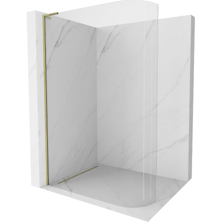 Mexen Kioto L paroi de douche arrondie Walk-in 80 x 200 cm, transparent, doré - 800-080-103-50-06