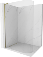 Mexen Kioto L paroi de douche arrondie Walk-in 80 x 200 cm, transparent, doré - 800-080-103-50-06