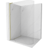 Mexen Kioto L paroi de douche arrondie Walk-in 100 x 200 cm, transparente, en or brossé - 800-100-103-55-06