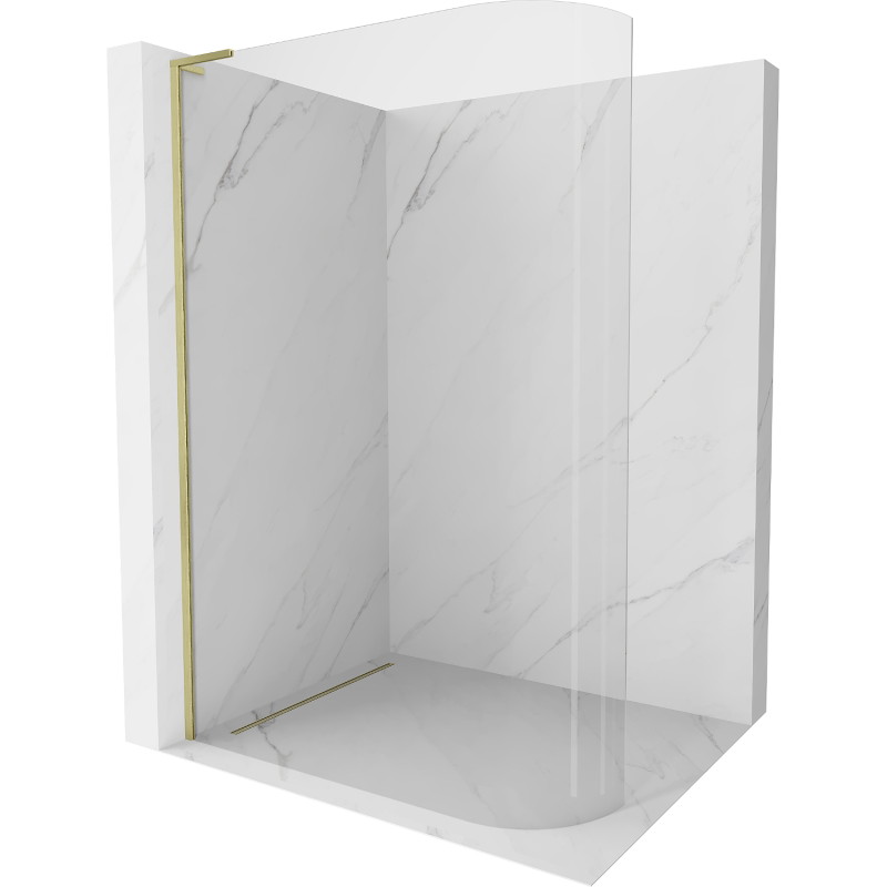 Mexen Kioto-R L Paroi de douche arrondie Walk-in 110 x 200 cm, transparent, or brossé - 800-110-103-55-06