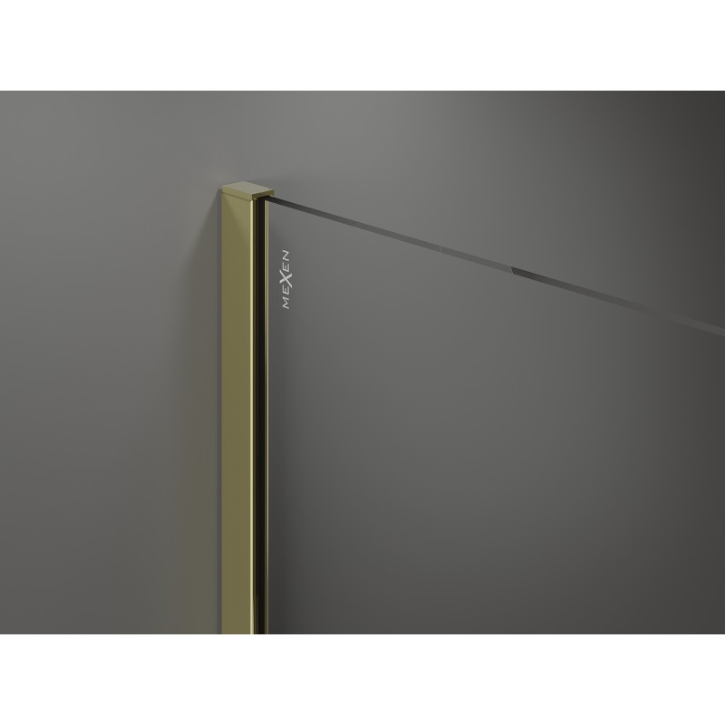 Mexen Kioto paroi de douche Walk-in 90 x 200 cm, transparent/givré 8 mm, or - 800-090-101-50-35