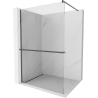Mexen Kioto+ paroi de douche avec étagère Walk-in 100 x 200 cm, transparent, gris canon brossé - 800-100-121-66-00