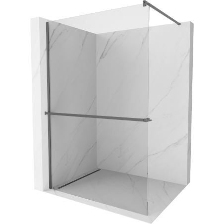Mexen Kioto+ paroi de douche avec étagère Walk-in 140 x 200 cm, transparent, gun metal - 800-140-121-95-00