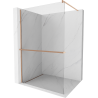 Mexen Kioto+ paroi de douche avec étagère Walk-in 130 x 200 cm, transparent, laiton brossé - 800-130-121-65-00