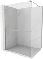 Mexen Kioto+ paroi de douche avec étagère Walk-in 85 x 200 cm, transparent, nickel brossé - 800-085-121-97-00