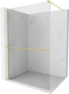 Mexen Kioto+ paroi de douche avec étagère Walk-in 80 x 200 cm, transparente, dorée brossée - 800-080-121-55-00