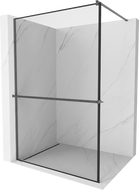 Mexen Kioto+ paroi de douche avec étagère Walk-in 80 x 200 cm, motif noir, gris gun brossé - 800-080-121-66-70