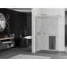 Mexen Kioto+ paroi de douche avec étagère Walk-in 120 x 200 cm, transparent, en or brossé - 800-120-121-55-00