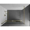 Mexen Kioto+ paroi de douche avec étagère Walk-in 120 x 200 cm, transparent, en or brossé - 800-120-121-55-00