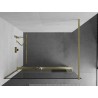 Mexen Kioto+ paroi de douche avec étagère Walk-in 130 x 200 cm, transparent, or brossé - 800-130-121-55-00