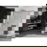 Mexen Kioto+ paroi de douche avec tablette Walk-in 80 x 200 cm, motif noir, laiton brossé - 800-080-121-65-70