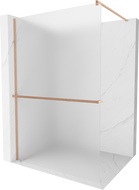 Mexen Kioto+ paroi de douche avec étagère Walk-in 120 x 200 cm, givrée, cuivre brossé - 800-120-121-65-30