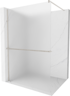 Mexen Kioto+ paroi de douche avec étagère Walk-in 80 x 200 cm, verre givré, nickel brossé - 800-080-121-97-30