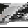 Mexen Kioto+ paroi de douche avec étagère Walk-in 140 x 200 cm, motif noir, nickel brossé - 800-140-121-97-70