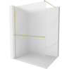 Mexen Kioto+ paroi de douche avec étagère Walk-in 100 x 200 cm, givré, or brossé - 800-100-121-55-30